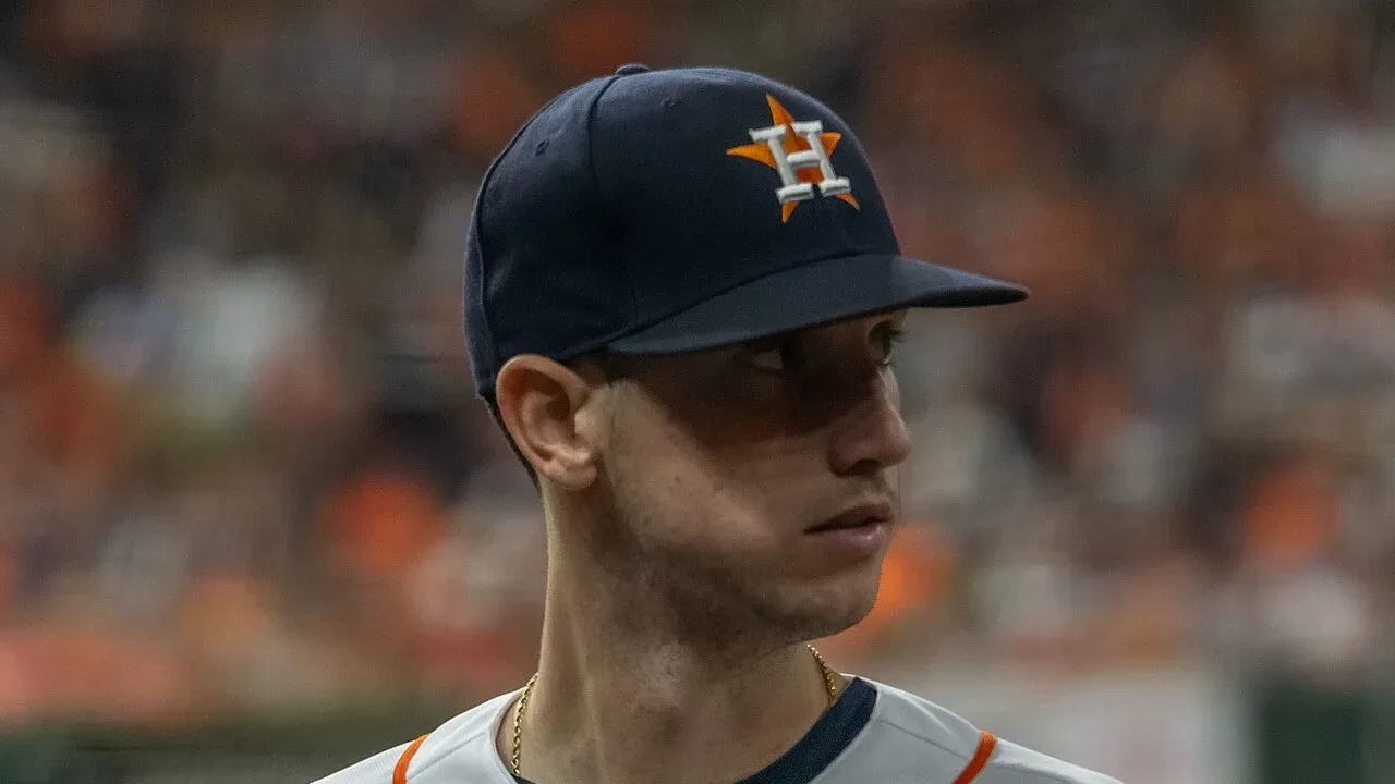 Kyle Tucker en una foto de archivo con el uniforme de los Astros de Houston