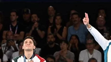 Marco Verde en la ceremonia de premiacion de los Juegos Olimpicos de Paris 2024