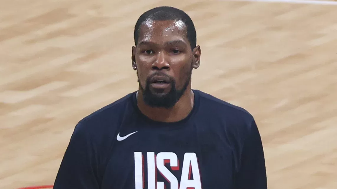 Kevin Durant durante un partido con la seleccion de Estados Unidos