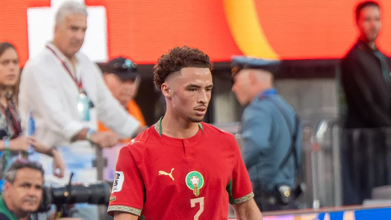 Chemsdine Talbi, autor de uno de los goles del Sunderland, con la seleccion de Marruecos